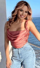 Sleeve Herring Slim-Fit Solid Pink Camesole